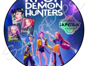 KPop Demon Hunters 7.5" Round Edible Cake Topper A4 Icing Sheet