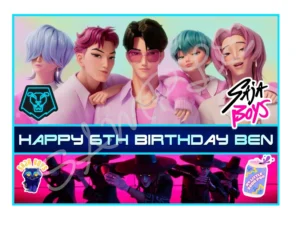 Personalised Saja Boys Kpop Demon Hunters Edible Costco/Asda Size Cake Topper