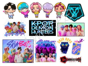 Saja Boys KPop Demon Hunters Themed Edible Cake Toppers A4 Icing Sheet