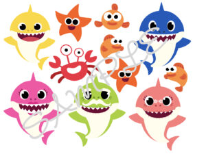 Baby Shark Themed Edible Icing Sheet A4 Cake Topper