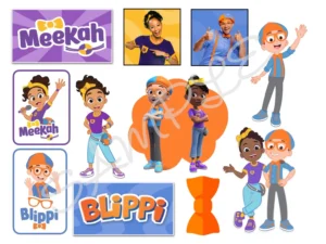 Blippi and Meekah Themed Edible Icing Sheet A4 Cake Toppers