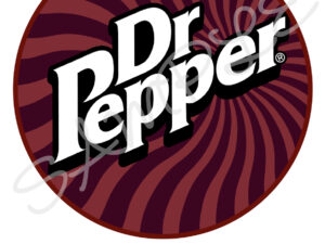 Dr. Pepper Themed 7.5" Round Edible Icing Sheet Cake Topper A4