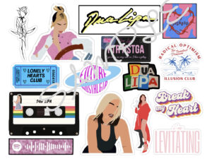Dua Lipa Themed Edible Cake Toppers A4 icing sheet