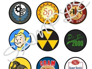 Fallout Themed Cupcake Toppers x 12 5cm/2" Edible Icing Sheet A4
