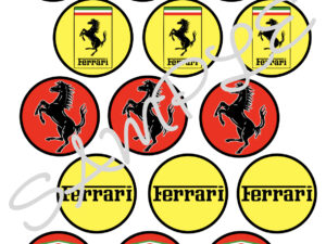 15x Ferrari Themed Edible Icing Sheet A4 Cupcake Toppers
