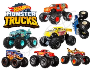 Hot Wheels Monster Trucks Edition Edible Icing Cake Toppers A4 Easy Peel Sheet