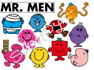 Mr. Men Themed Edible Icing Sheet A4 Cake Toppers