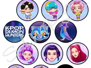 KPop Demon Hunters Edible Cupcake Toppers x15 5cm A4 Icing Sheet