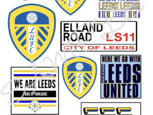 Leeds United Themed Edible Cake Toppers A4 Easy Peel Icing Sheet