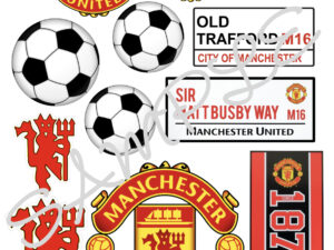 Manchester United Themed Edible Cake Toppers A4 icing sheet