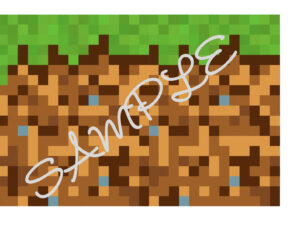 Minecraft Themed Grass Block Pattern Edible Icing Sheet A4 Cake Topper