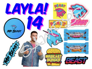 Mr Beast personalised Edible Icing Sheet A4 Cake Toppers