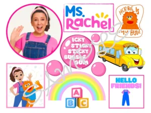 Ms Rachel Edible Icing Sheet A4 Cake Toppers
