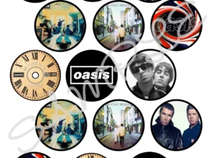 Oasis Themed Cupcake Toppers x 15 5cm Edible Icing Sheet A4