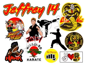 Personalised Cobra Kai Themed Edible Icing Sheet A4 Cake Toppers