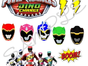 Power Rangers Dino Charge Edible Icing Sheet A4 Cake Toppers