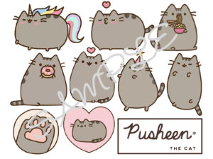 Pusheen Themed Edible Icing Sheet A4 Cake Topper