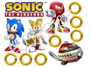 Sonic Themed Edible Icing Sheet A4 Cake Toppers Tails/Knuckles/Dr.Eggman/Rings