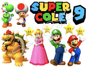 Personalised Super Mario Nintendo Themed Edible Icing Sheet Cake Toppers A4