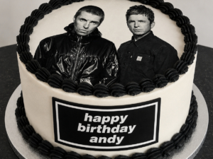 Personalised Oasis 7.5" Round Edible Cake Topper and plaque