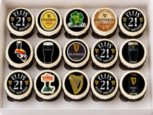 15 Personalised Guinness Themed Edible Cupcakes Toppers A4 Icing Sheet