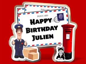 Personalised Postman Pat Themed 6" Card Cake Topper