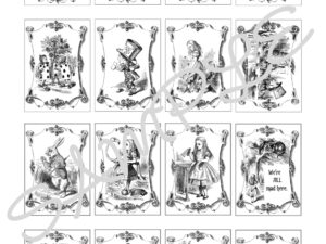 Alice in Wonderland Playing Card Themed Edible Icing Sheet A4 Cake Toppers
