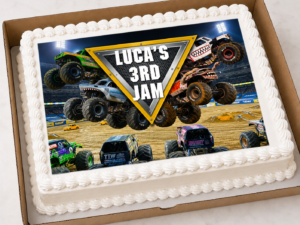 Monster Jam Personalised Themed Costco/Asda Sized Edible Print A3 Icing Sheet