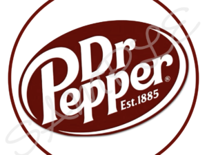 Dr Pepper 7.5" Round Edible Icing Sheet Cake Topper White Background