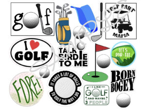 Golf Themed Edible Icing Sheet A4 Cake Toppers