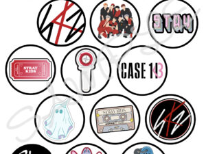Stray Kids Themed Edible Cupcake Toppers x15 5cm Round A4 Icing Sheet