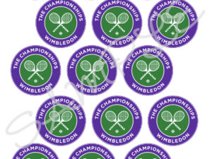 Wimbledon Logo Edible Cupcake Toppers x15 2"/5cm Round