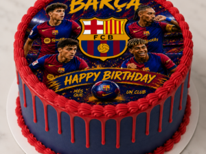 FC Barcelona 7.5inch Birthday cake topper A4 edible icing sheet