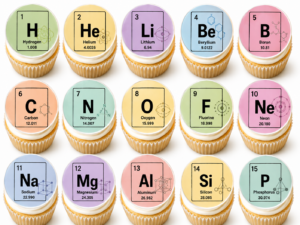 Periodic table science x15 cupcakes A4 Edible Icing Sheet A4