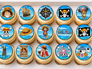 One Piece Themed Edible Cupcake Toppers x15 5cm/2"