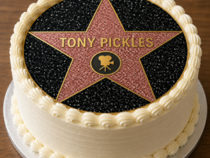 Personalised Hollywood Star 7.5inch Edible Icing Sheet A4 Cake Topper