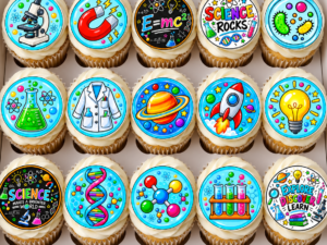Fun Science x15 cupcakes Edible Icing Sheet A4 Cake Toppers