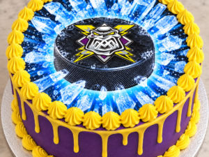 Manchester Storm Ice Hockey Edible Icing Sheet A4 Cake Topper 7.5" Round