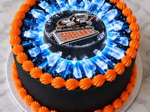 Sheffield Steelers Ice Hockey Edible Icing Sheet A4 Cake Topper 7.5" Round