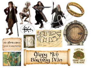 Personalised Hobbit Themed Edible Cake Topper Printed Icing Sheet A4 LOTR