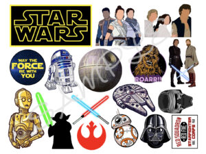 Star Wars Themed Edible Icing Sheet A4 Cake Toppers
