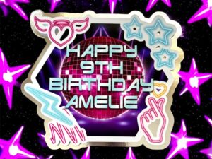 Personalised Kpop Demon Hunters Themed Card Cake Toppers 6" Tall