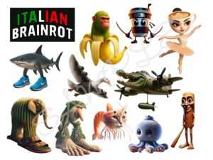 Italian Brainrot Themed Edible Cake Toppers Icing Sheet A4