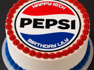 Personalised Pepsi 7.5" Round Edible Cake Topper Printed A4 Icing Sheet