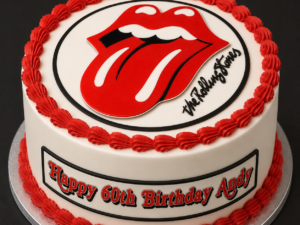 The Rolling Stones Themed Personalised Edible Icing Sheet Cake Topper 7.5" Round