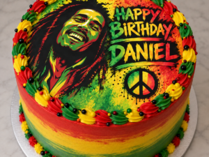 Personalised Bob Marley 7.5inch Edible Icing Sheet A4 Cake Topper