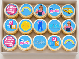 Ms Rachel (Blue version) x15 cupcakes Edible Icing Sheet A4 Cake Toppers
