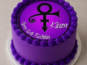 Personalised Prince Themed 7.5" Round Edible Cake Topper